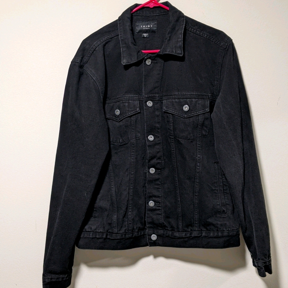 Triot Los Angeles Black Denim Jean Jacket EUC